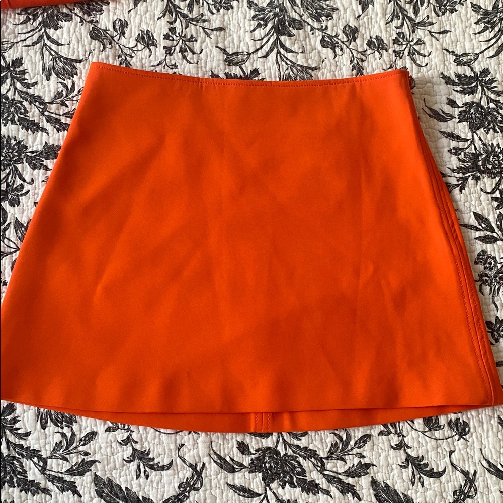 Zara Orange and Pink Skirt